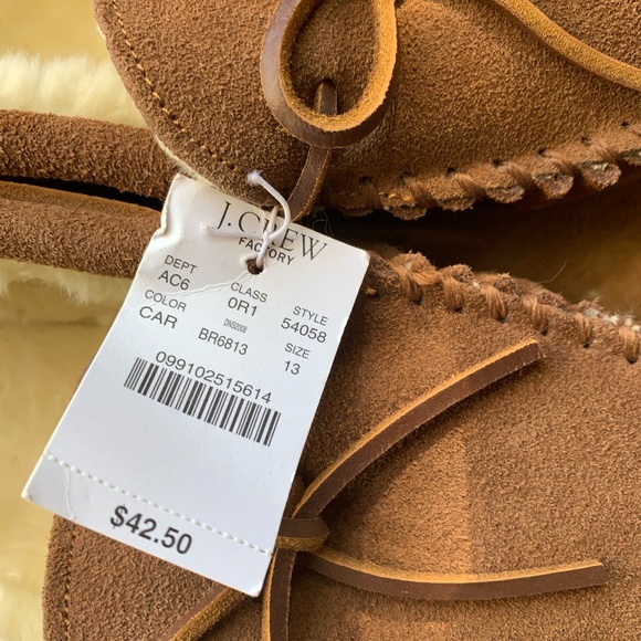Never worn jcrew factory slippers men’s size 13. Color Caramel - Picture 2 of 5